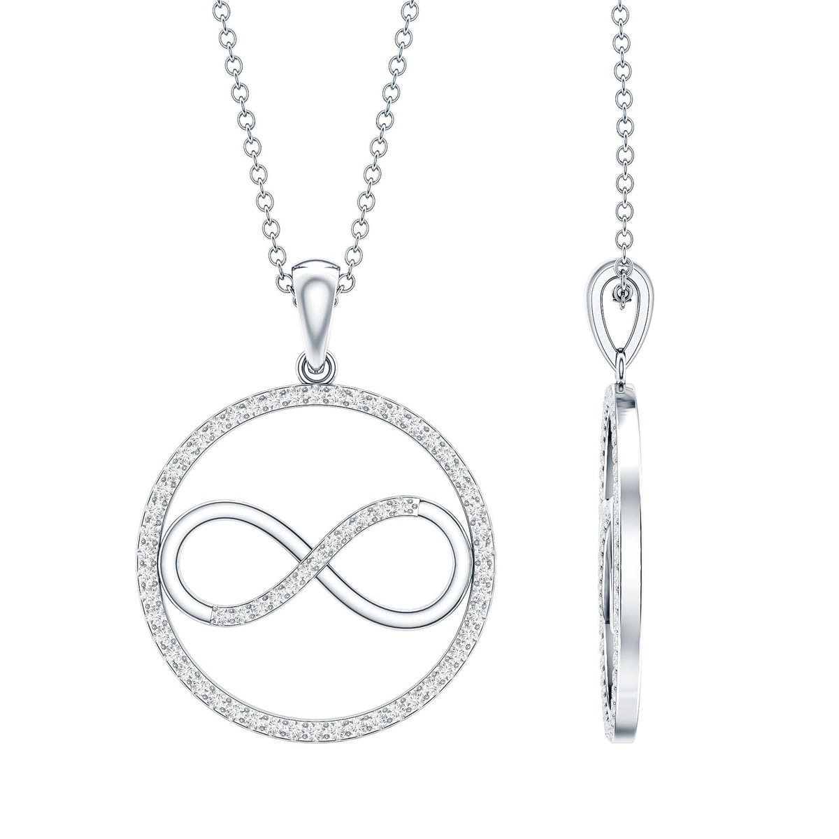 Diamonds Infinity Eternity Pendant Necklace