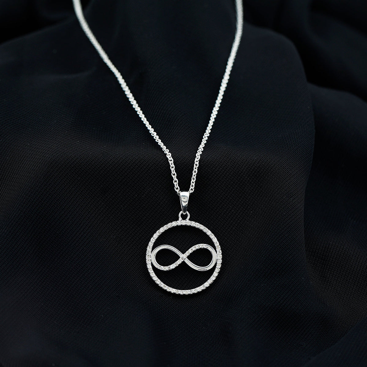 Diamonds Infinity Eternity Pendant Necklace