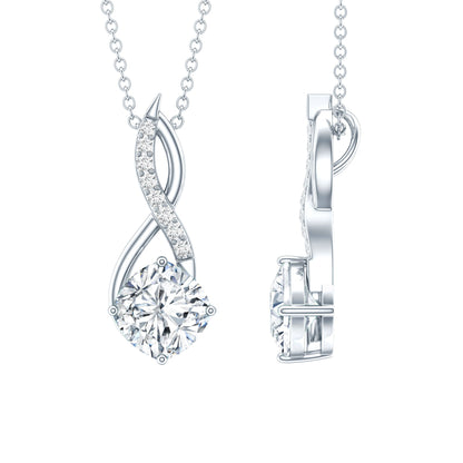 Cushion Cut Moissanite Infinity Promise Necklace With Chain