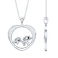 Diamond Elephant Mother Child Necklace