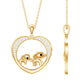 Diamond Elephant Mother Child Necklace