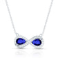 Lab Grown Blue Sapphire Infinity Necklace With Diamond Accent