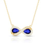 Lab Grown Blue Sapphire Infinity Necklace With Diamond Accent