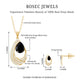 Natural Black Onyx Teardrop Necklace and Earrings Set with Certificate
