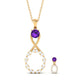 Natural Amethyst Diamond Infinity Necklace and Earrings Set