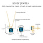 Real London Blue Topaz and Moissanite Two Stone Pendant Earrings Set
