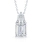 1.8 Carat Solitaire Lab Grown Diamond Emerald Cut Necklace