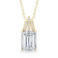 1.8 Carat Solitaire Lab Grown Diamond Emerald Cut Necklace