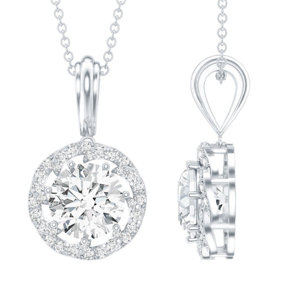 Certified 2 Carat Lab Grown Diamond Bridal Necklace For Bride