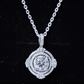 2 Carat Lab Grown Diamond Double Halo Necklace With Decorated Bail