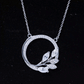Marquise and Round Cut Moissanite Leaf Eternity Necklace