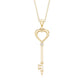 Diamond Heart Key Pendant Necklace For Women
