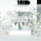 Nature Inspired Emerald and Diamond Dangle jewelry Set