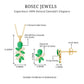 Nature Inspired Emerald and Diamond Dangle jewelry Set