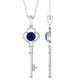 Collar con colgante de llave de zafiro azul natural de 0,9 quilates para mujer