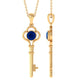 Collar con colgante de llave de zafiro azul natural de 0,9 quilates para mujer
