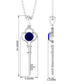 Collar con colgante de llave de zafiro azul natural de 0,9 quilates para mujer