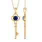 Collar con colgante de llave de zafiro azul natural de 0,9 quilates para mujer