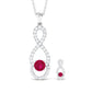 Round Ruby Infinity jewelry Set with Diamond
