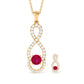 Round Ruby Infinity jewelry Set with Diamond