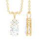 Oval and Round Cut Moissanite Pendant Necklace for Women