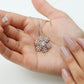 Certified Moissanite Snowflake Pendant Necklace With Chain