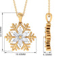 Collar de moissanita certificado con diseño de copo de nieve para mujer