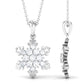 Certified Moissanite Snowflake Pendant Necklace for Her