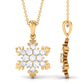Certified Moissanite Snowflake Pendant Necklace for Her