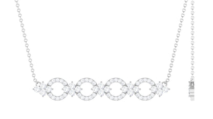 Certified Moissanite Bar Necklace for Women