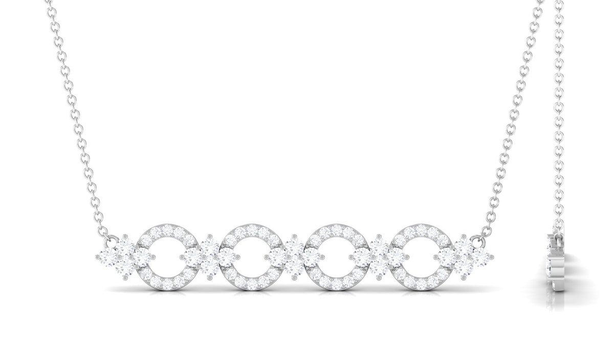 Certified Moissanite Bar Necklace for Women