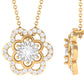 Certified Moissanite Floral Pendant Necklace
