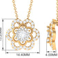 Certified Moissanite Floral Pendant Necklace