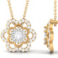 Certified Moissanite Floral Pendant Necklace