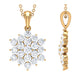 Certified Round Cut Moissanite Floral Cluster Pendant
