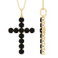 Natural Black Onyx Cross Pendant Necklace for Women