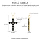 Natural Black Onyx Cross Pendant Necklace for Women
