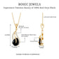 Collar con colgante de hoja de ónix negro y diamante, con ónix en forma de pera