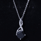 2 Carat Cushion Cut Black Spinel and Diamond Infinity Necklace