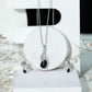 Pear Shaped Black Onyx Necklace and Earrings Set with Moissanite
