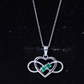 Heart Infinity Necklace with Real Emerald