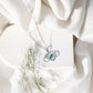 Heart Infinity Necklace with Real Emerald