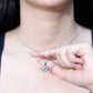 Heart Infinity Necklace with Real Emerald