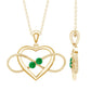 Heart Infinity Necklace with Real Emerald