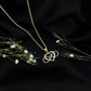 Heart Infinity Necklace with Real Emerald