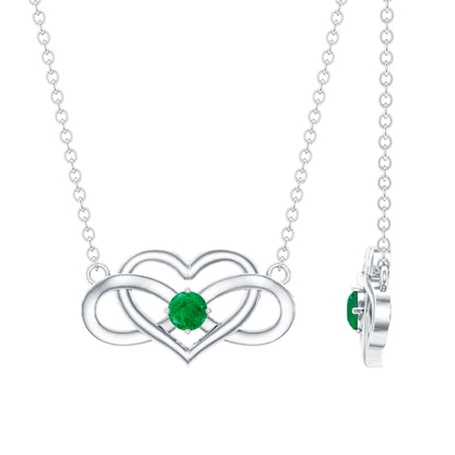 Emerald Heart and Infinity Chain Necklace for Women