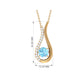 Real Aquamarine and Diamond Teardrop Necklace