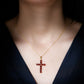 Genuine Garnet Cross Pendant Necklace