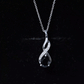 1 Carat Pear Shape Black Onyx Infinity Necklace with Diamonds