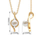 2 Carat Solitaire Freshwater Pearl Pendant with Diamonds